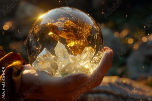 Hands On Crystal Ball And Cryptocurrency