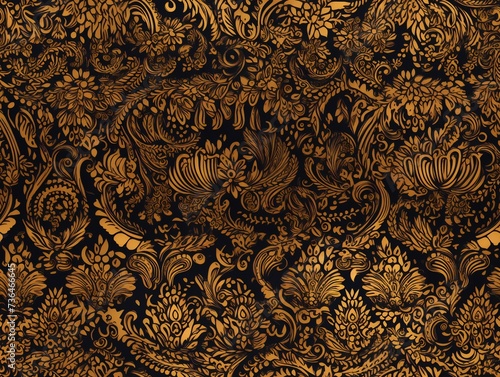 Seamless pattern Royal vintage Victorian Gothic background Rococo venzel and whorl © Darcraft
