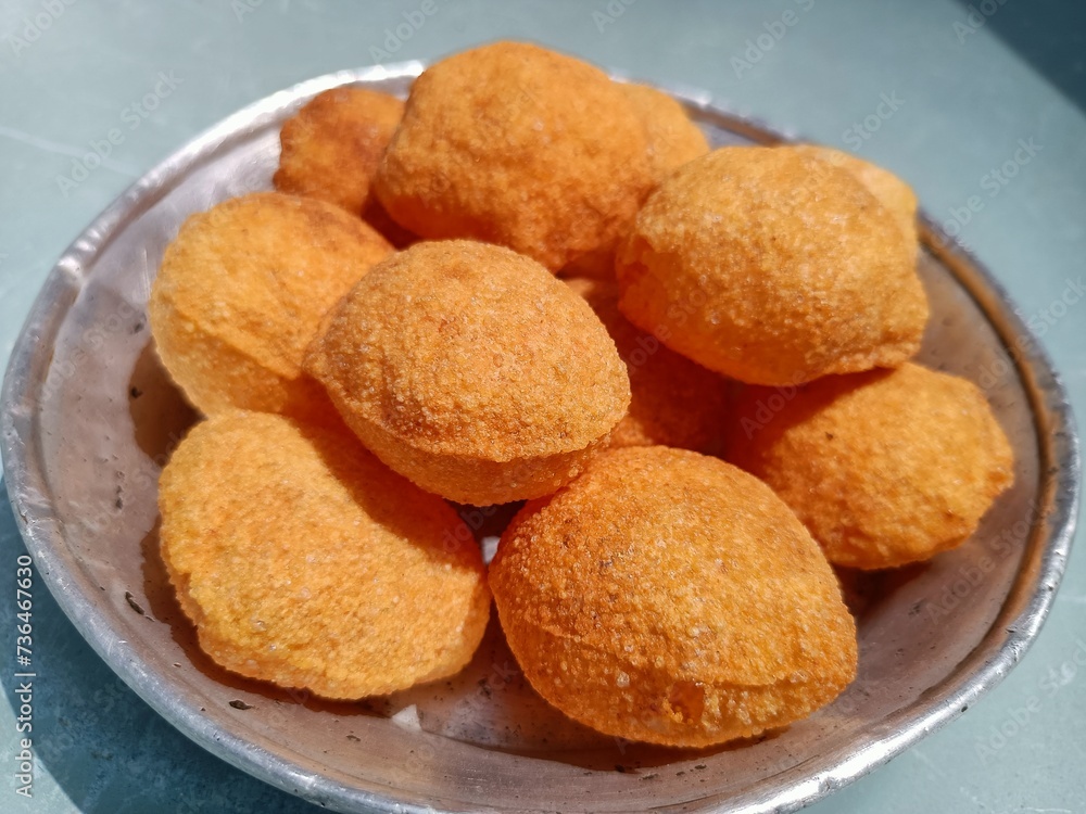 Pani Puri, Golgappe, Chat item, India dry Puri use full for Pani Puri Panipuri or Golgappa is a common street snack from India. It's a round, hollow puri filled with a mixture of flavoured water Pani Puri, Golgappe, Chat item, India dry Puri use full for Pani Puri Panipuri or Golgappa is a common street snack from India. It's a round, hollow puri filled with a mixture of flavoured water