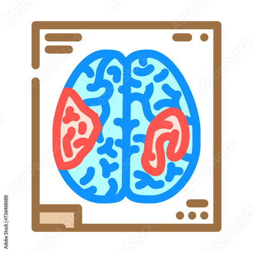 functional mri neuroscience neurology color icon vector illustration