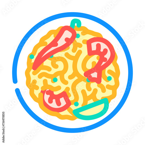 pad thai cuisine color icon vector illustration