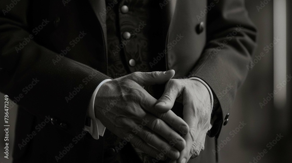 Magician holding something on white background, closeup
