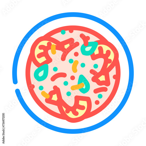 tom yum soup thai cuisine color icon vector illustration