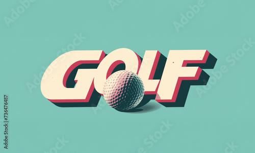Vintage Golf Ball with Retro Text - A Classic Representation for Golf Enthusiasts and Sport Events photo