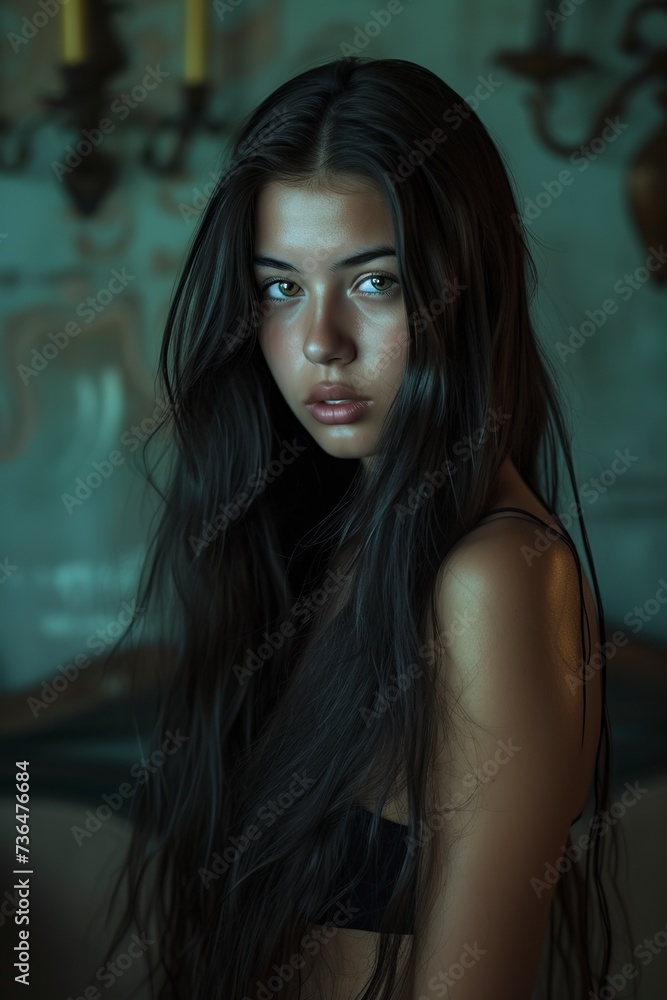 exotic and beautiful woman with long hair exotic and beautiful woman with long hair