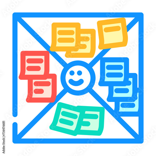 empathy map ux ui design color icon vector illustration