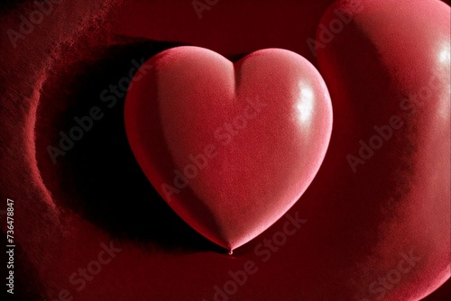 Red heart on the wall  valentine s day background.