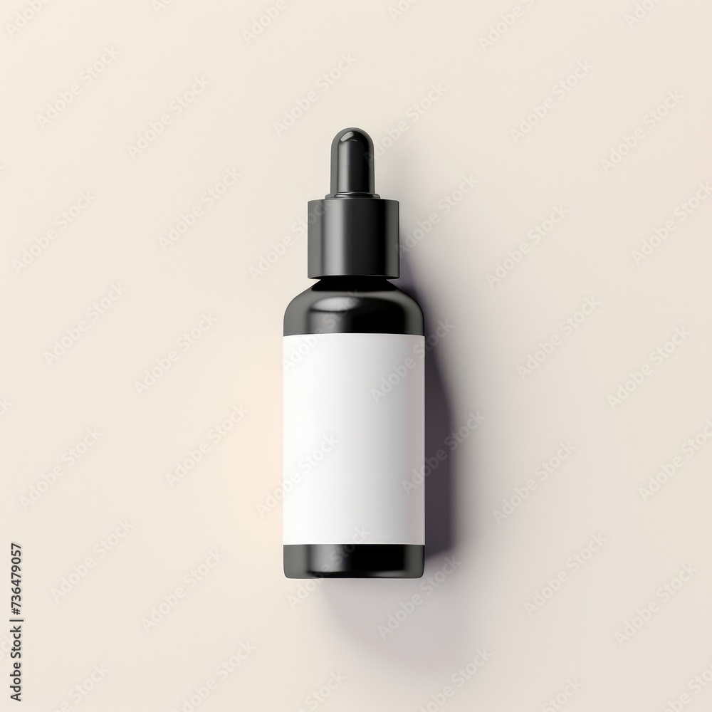 Mockup glass jar for cosmetics on a light background, with a pipette Mockup glass jar for cosmetics on a light background, with a pipette