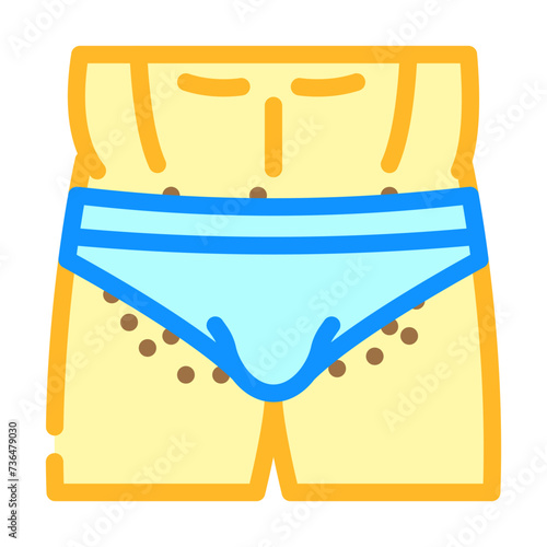 bikini hair removal male color icon vector illustration