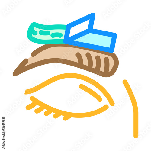 eyebrow hair removal female color icon vector illustration