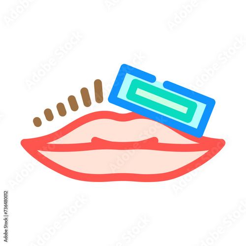 mustache hair removal female color icon vector illustration