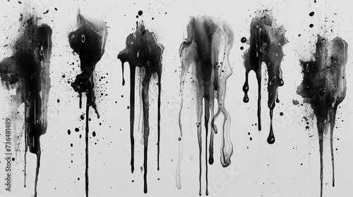 Black brush strokes on a white background