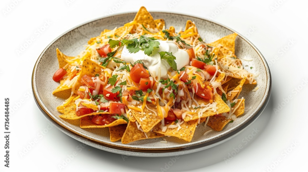 Nachos chips on a plate with cheese sauce in the middle isolated on white background, top view
. Nachos chips on a plate with cheese sauce in the middle isolated on white background, top view
.