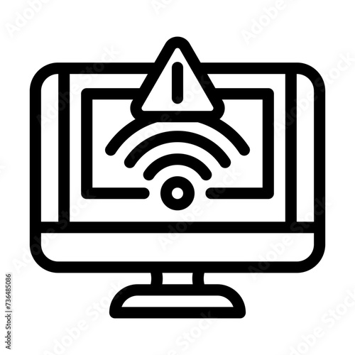 network troubles repair computer line icon vector illustration