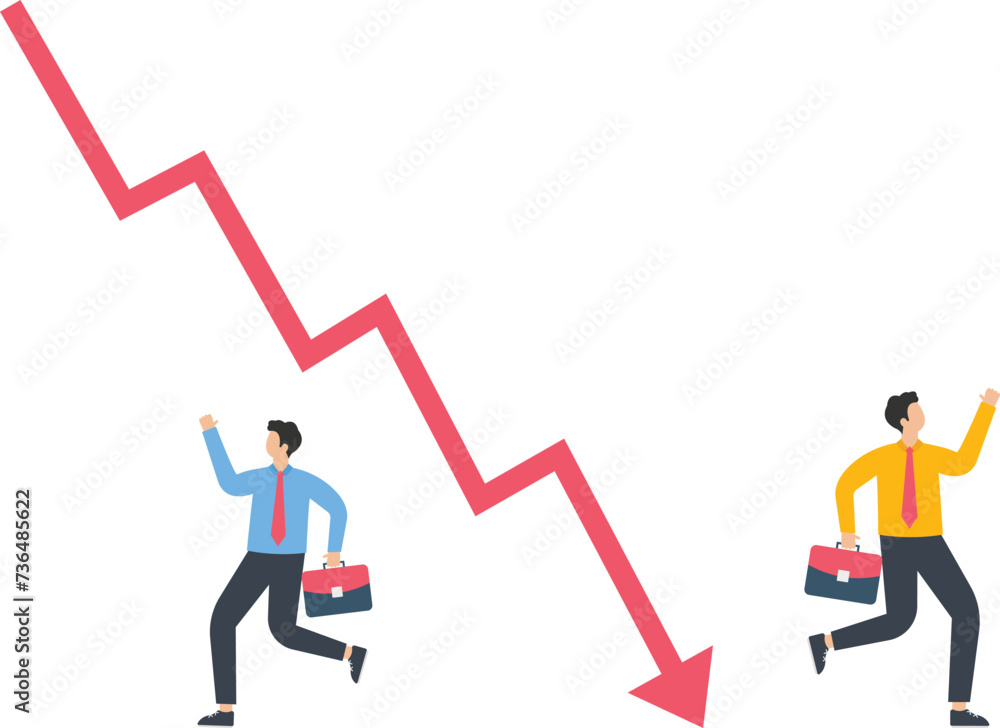 Businessperson run away from the stock market graph, Business strategy and market uncertainty, investment decision or stock market downfall concept,
Businessperson run away from the stock market graph, Business strategy and market uncertainty, investment decision or stock market downfall concept,