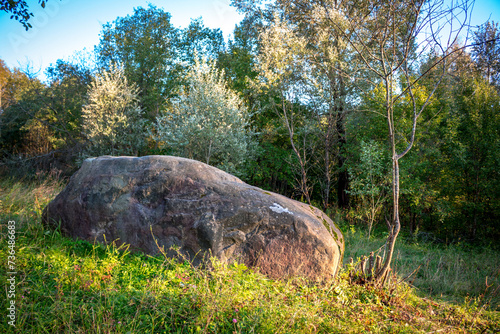 A large boulder near the village of Malomakhovo, Borovskiy district, Russia