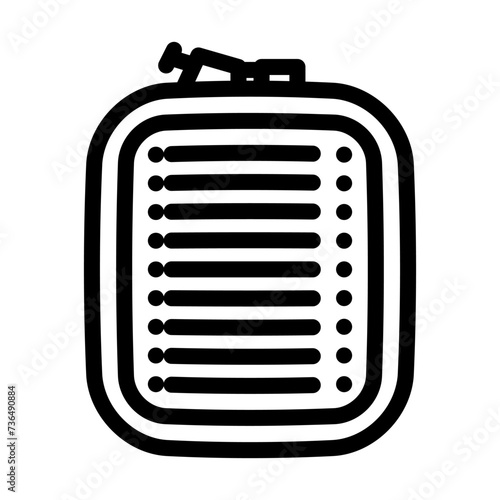 hoop cover embroidery hobby line icon vector illustration