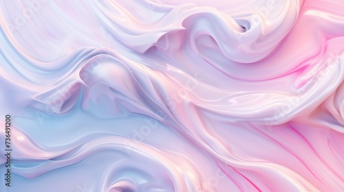 Texture of moisturizer slashes and waves on light pastel background, hydrating face cream or lotion for skin care photo