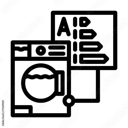 appliances energy efficient line icon vector illustration