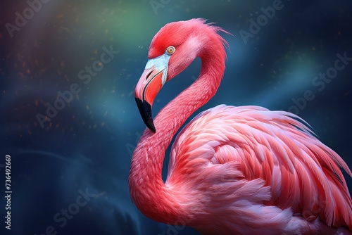 Quirky Pink flamingo safari. Safari wild. Generate Ai