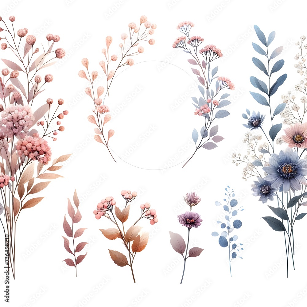 Tiny Blossoms in Watercolor Botanicals Tiny Blossoms in Watercolor Botanicals