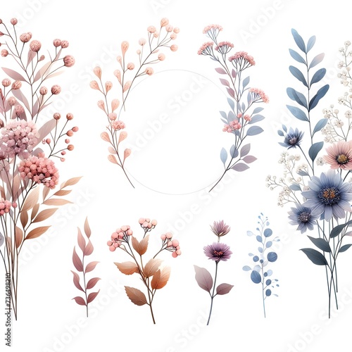 Tiny Blossoms in Watercolor Botanicals