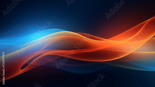 abstract background with waves. Blue and orange smooth wavy background. 