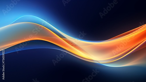 A background with smooth, flowing waves in blue and orange, abstract flowing wave