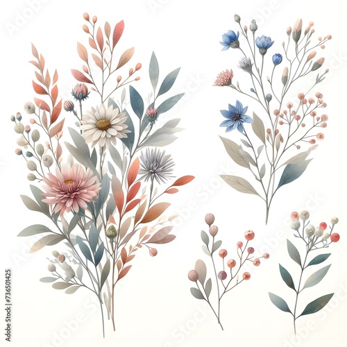 Botanical Watercolor with the Beauty of Small Blooms