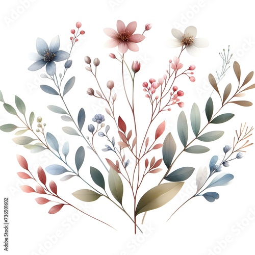 Small Floral Arrangements in Watercolor