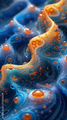 Voxel Art Inspired Abstract Painting with Color Bubble Swirls Generative AI