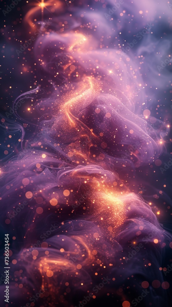 Dazzling Particles in Deep Purple Abstract Background Generative AI Dazzling Particles in Deep Purple Abstract Background Generative AI