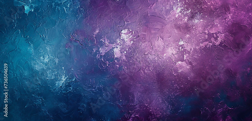 A wall featuring shimmering metallic aqua, contrasted with deep royal purple abstract background, for a regal look