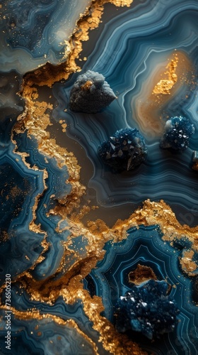 Luxurious Marble and Agate Swirls Abstract Wall Art Generative AI