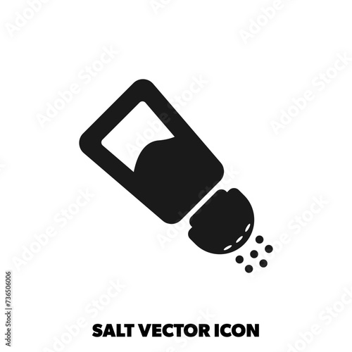 Salt or pepper shaker icon. Seasoning Food sign. Vector isolated on white.