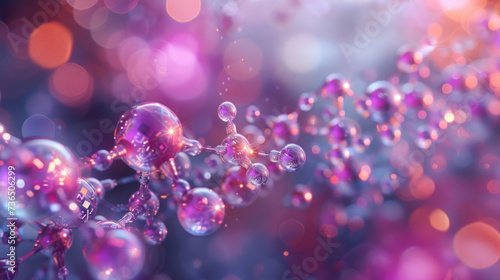 Vivid abstract background with pink and blue bubble-like waves, evoking a dreamy, microscopic world © Kondor83