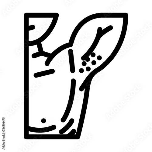 armpit hair removal male line icon vector illustration
