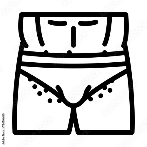 bikini hair removal male line icon vector illustration