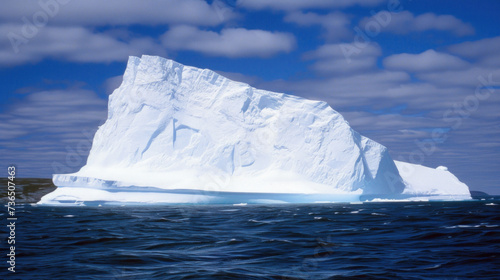 Huge iceberg in polar region, sunny weather