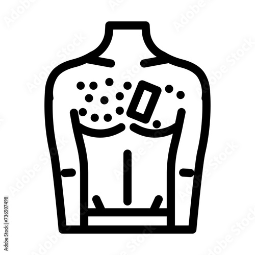 chest waxing male depilation line icon vector illustration