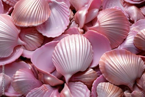 Vibrant Pink silver shells. Luxury stone romantic. Generate Ai