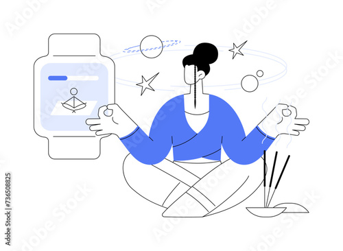 Smartwatch stress tracking isolated cartoon vector illustrations.