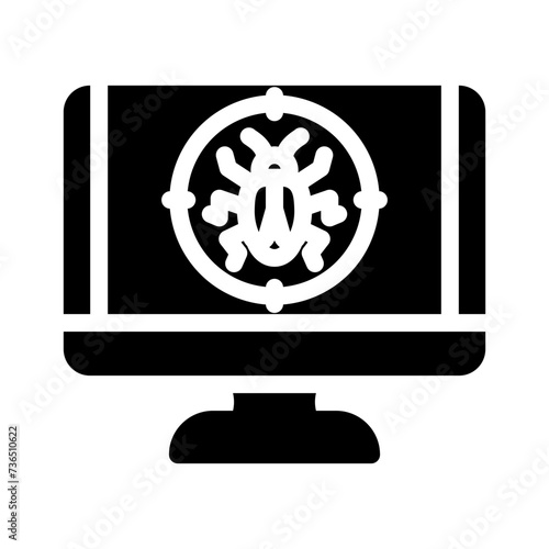 virus removal repair computer glyph icon vector illustration