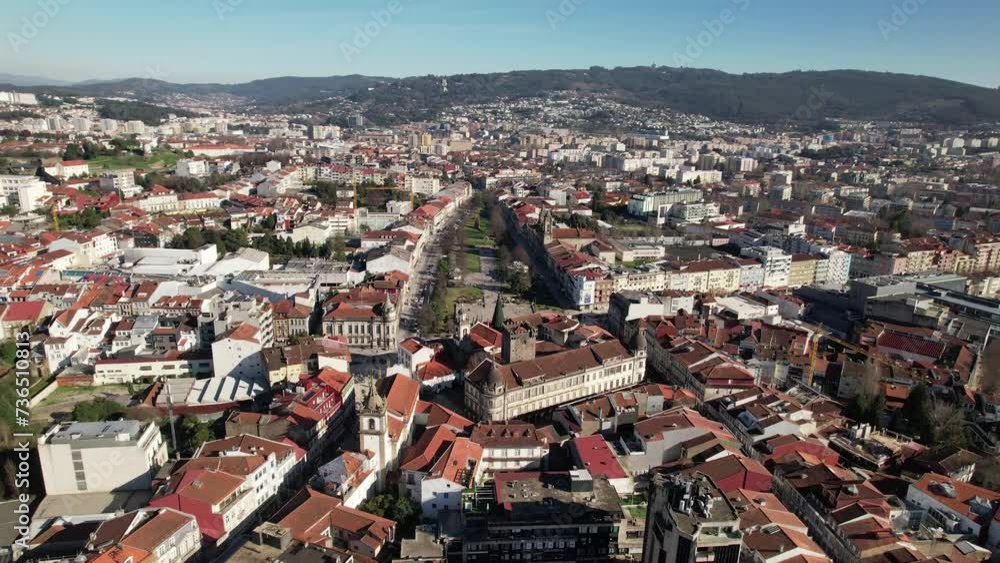 City Center of Braga in Portugal Aerial View City Center of Braga in Portugal Aerial View