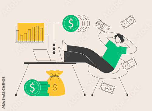 Passive income abstract concept vector illustration.