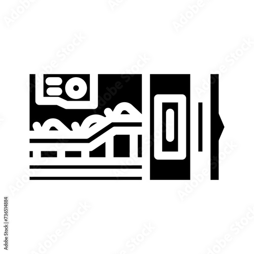tunnel boring construction vehicle glyph icon vector illustration