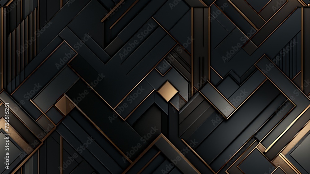 Obraz premium Dark black Geometric grid background Modern dark abstract texture seamless pattern