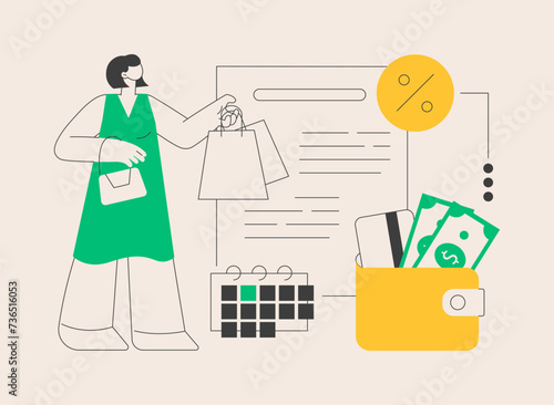 Deferment of payment abstract concept vector illustration.