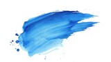 Blue paint brush strokes in watercolor isolated on white background