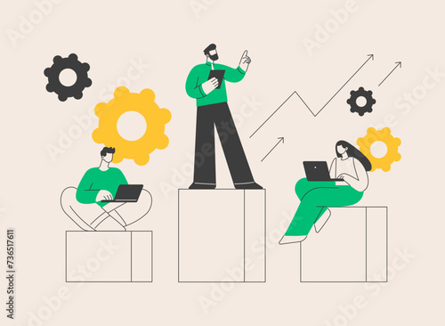 Business hierarchy abstract concept vector illustration.